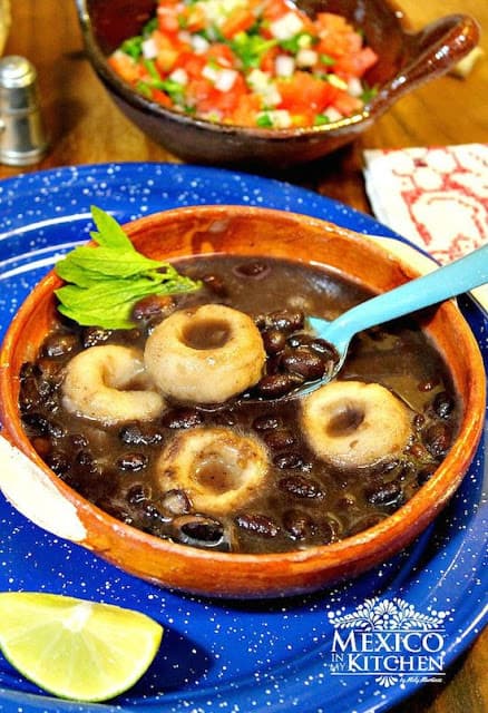 Masa Balls in a Black Bean Soup | Mexican Recipes