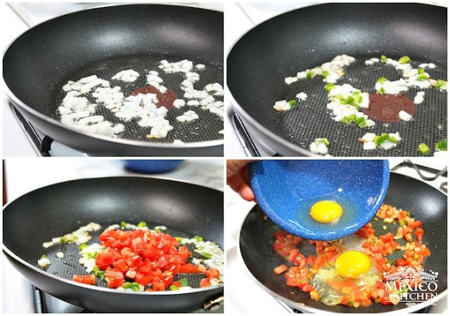 Instructions step by step for Mexican Style Scrambled Eggs Recipe 