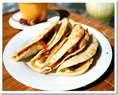 Healthy Mexican Recipes | Mushroom quesadilla in corn tortillas. 