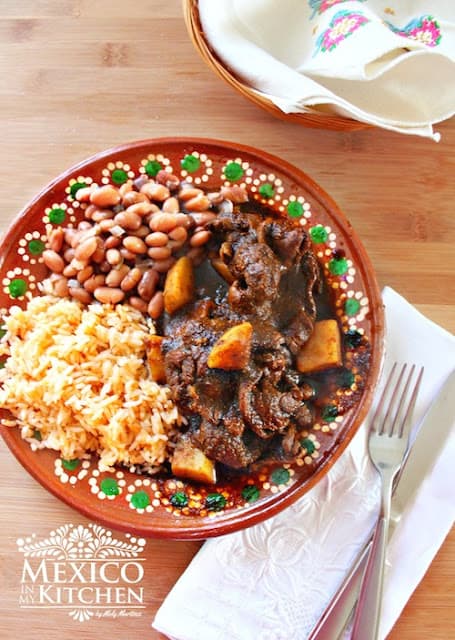 Steak and potatoes in Pasilla Sauce | Mexican Recipes