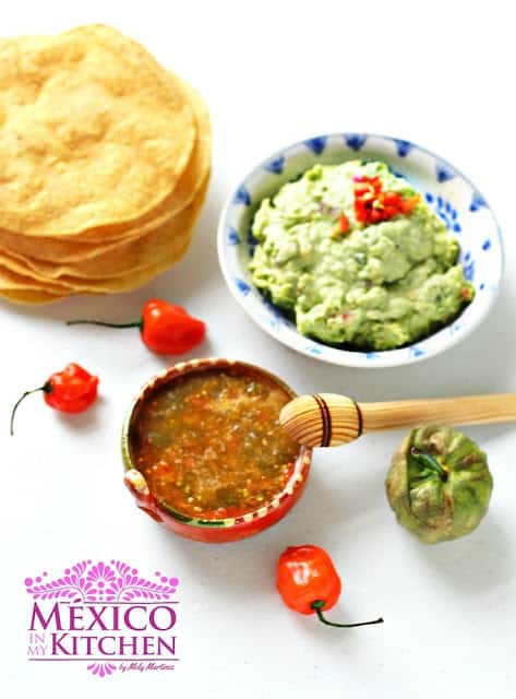 Habanero tomatillo salsa recipe | Mexican Recipes | step by step instructions with photos of the process.