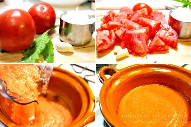 making tomato sauce base for black bean soup 