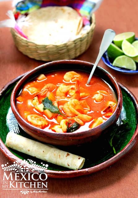 Mexican Shrimp Soup Recipe, step by step instructions with photos of the process.