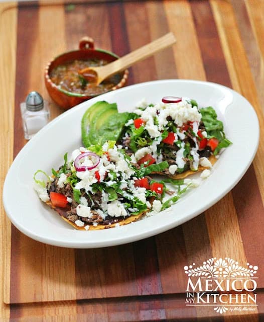 Shredded Beef Tostadas, easy and delicious treat.
