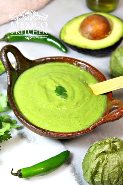 Avocado Green Salsa | Guacamole salsa Recipe| Authentic Mexican Recipes by Mexico in My Kitchen