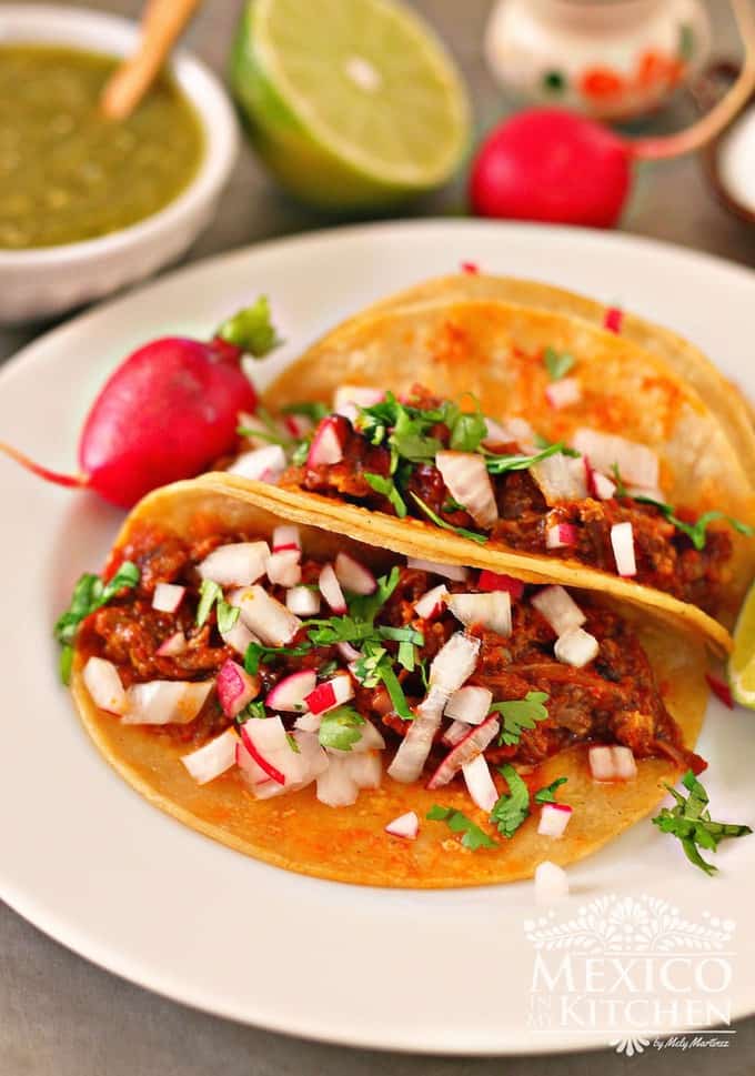 Chipotle adobo tacos with oxtail