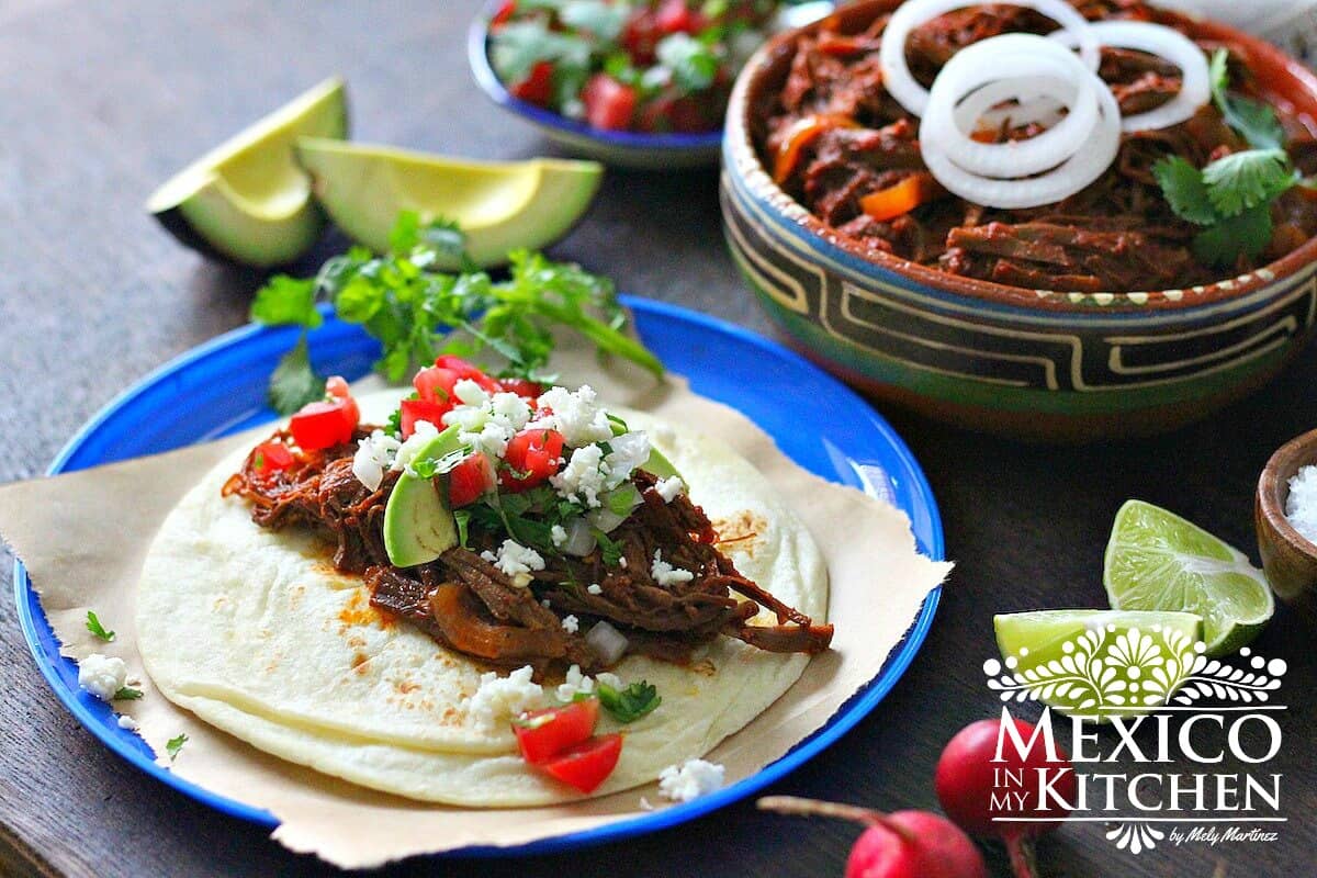 ancho pepper shredded beef for tacos