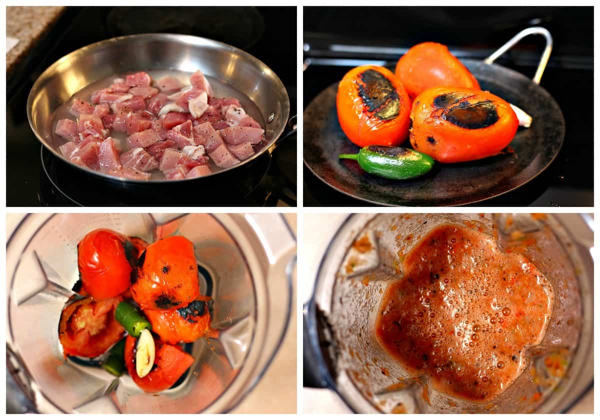 Steps to cook pork with purslane. 