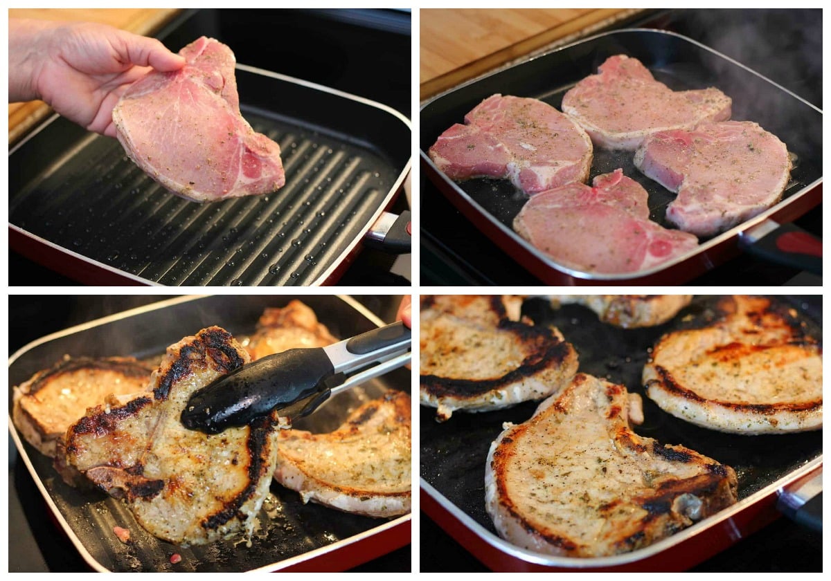 Grilling pork chops stove top