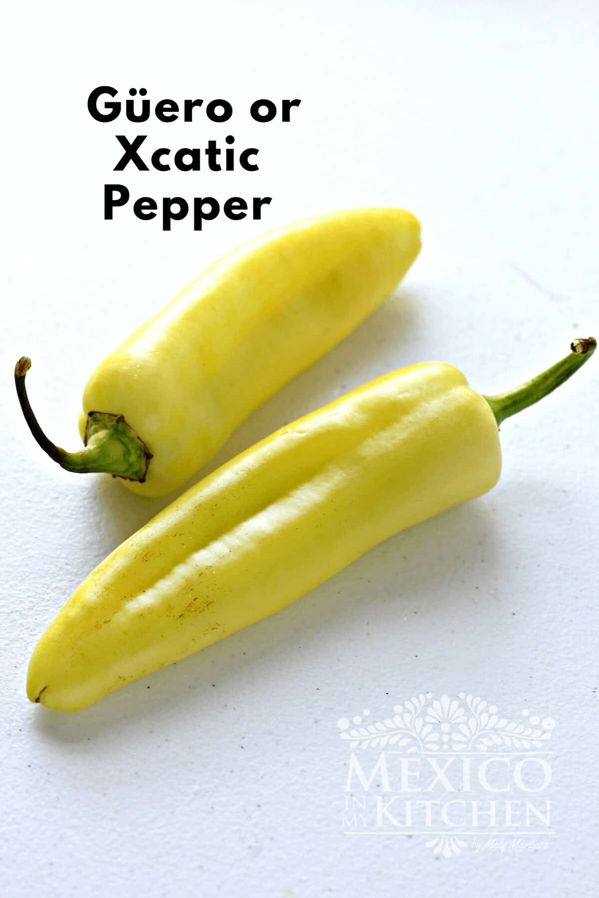Two fresh Banana peppers